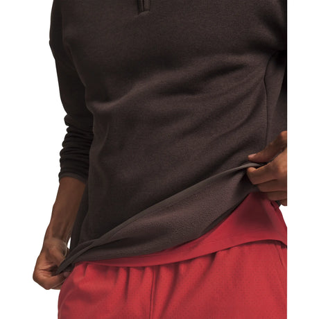 UA Armour Fleece Twist chandail quart-de-zip pour homme Peppercorn / Blanc - détail du tissu