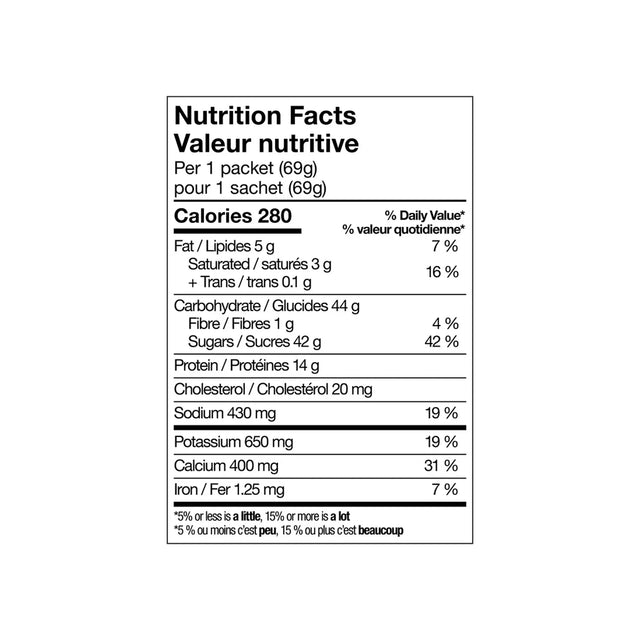 Xact Nutrition Immediate Recovery Chocolate - Nutrition Facts