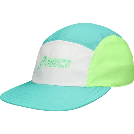 ASICS casquette de course de performance à 5 panneaux -Crème / Vert Aurora