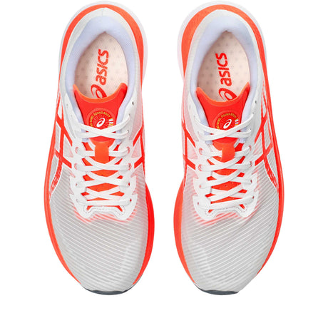 ASICS Magic Speed 3 souliers de course femme vue sup- White / Sunrise Red