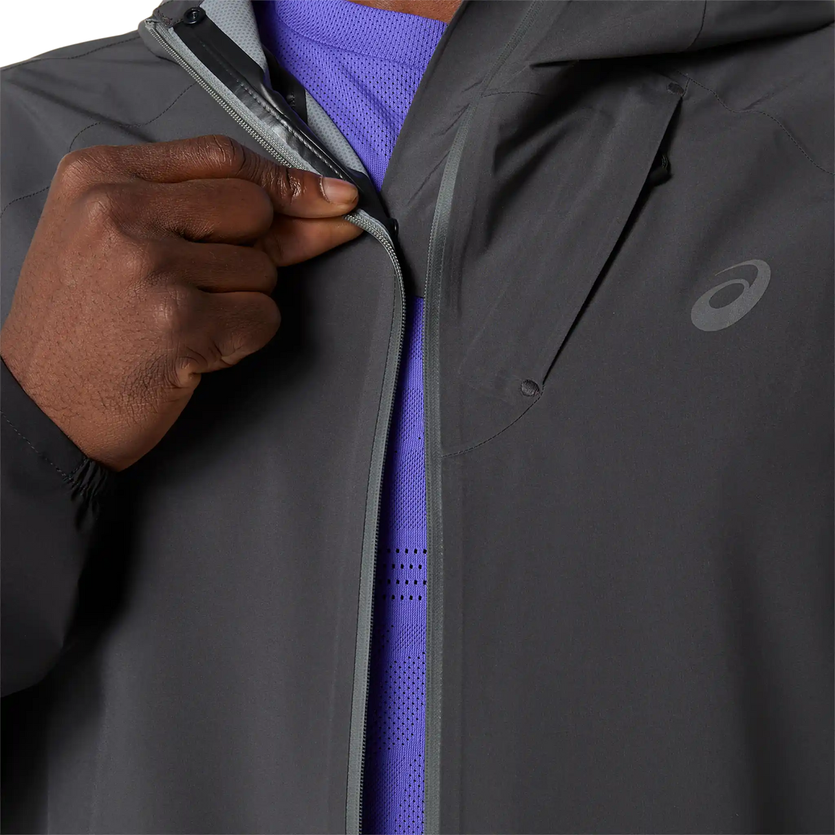 ASICS Metarun Legend Jacket de course à pied homme - Noir performance / Gris graphite