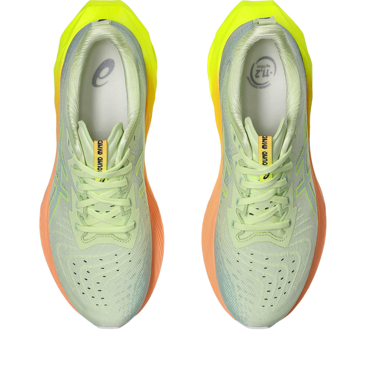 ASICS Novablast 4 Paris souliers de course homme empeigne-Cool Matcha / Safety Yellow