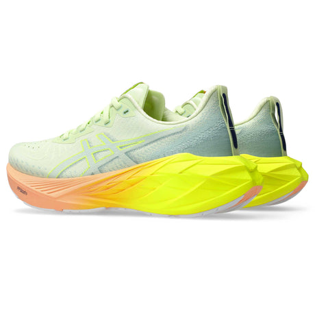 ASICS Novablast 4 Paris souliers de course femme lateral  - Cool Matcha / Safety Yellow