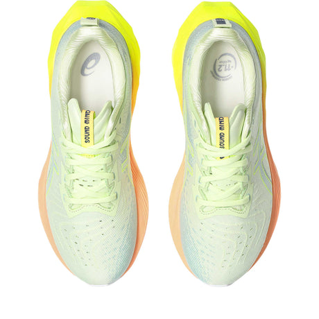 ASICS Novablast 4 Paris souliers de course femme empeigne - Cool Matcha / Safety Yellow
