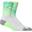 ASICS Performance Run Sock Crew chaussettes de course mi-mollet -Brillant Blanc / Illum. Vert / Vert vital