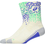 ASICS Performance Run Sock Crew chaussettes de course mi-mollet - Ivoire / Explosion de Cobalt / Vert Vital