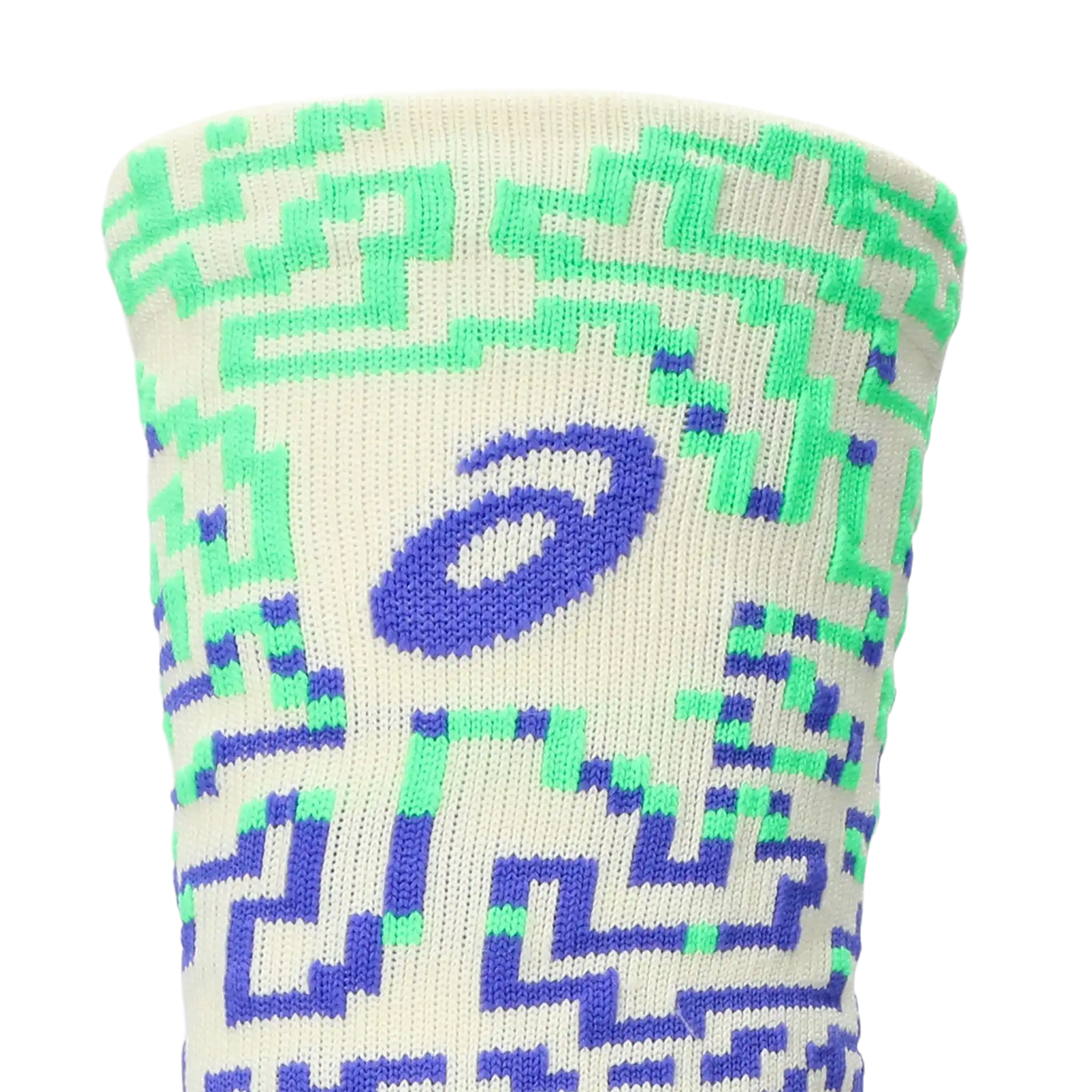 ASICS Performance Run Sock Crew chaussettes de course mi-mollet - Ivoire / Explosion de Cobalt / Vert Vital