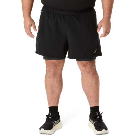 ASICS Road 2-en-1 short de course à pied 5 po homme - Noir performance