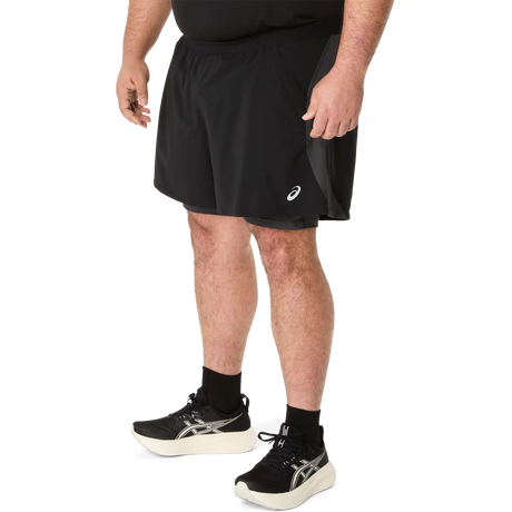 ASICS Road 2-en-1 short de course à pied 5 po homme - Noir performance