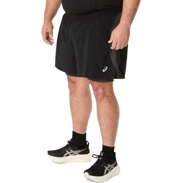 ASICS Road 2-en-1 short de course à pied 5 po homme - Noir performance