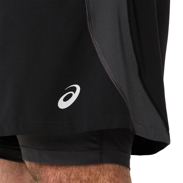 ASICS Road 2-en-1 short de course à pied 5 po homme - Noir performance