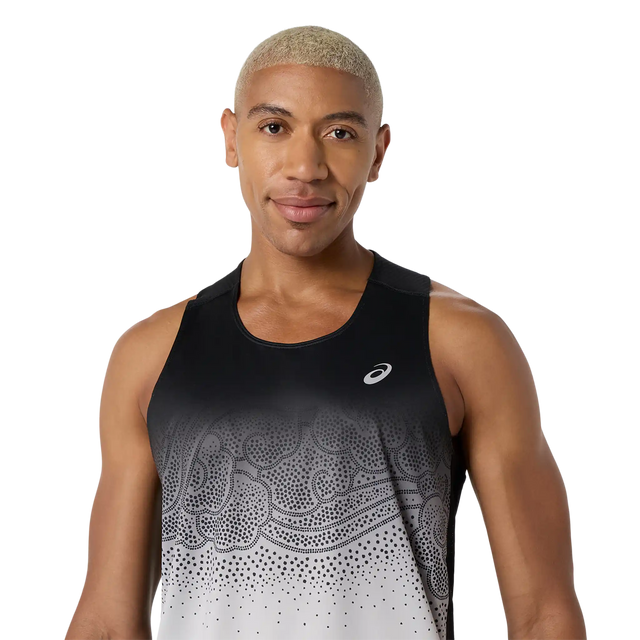 ASICS Road Fade Singlet homme - Noir Performance / Crème