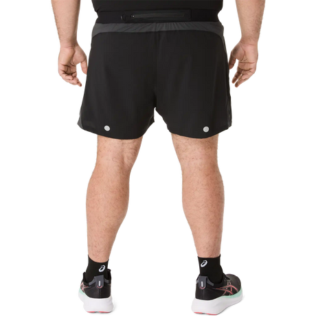 ASICS Road short de course à pied 5 po homme - Noir Performance / Gris Graphite