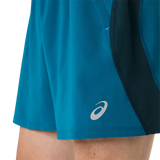 ASICS Road short de course à pied 5 po homme - Bleu sarcelle tranquille / Bleu sarcelle foncé / Yamabuki