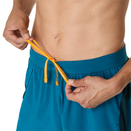 ASICS Road short de course à pied 5 po homme - Bleu sarcelle tranquille / Bleu sarcelle foncé / Yamabuki