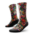 Outway Afterlife Crew unisex running sock - Black / Red - pair, three-quarter view