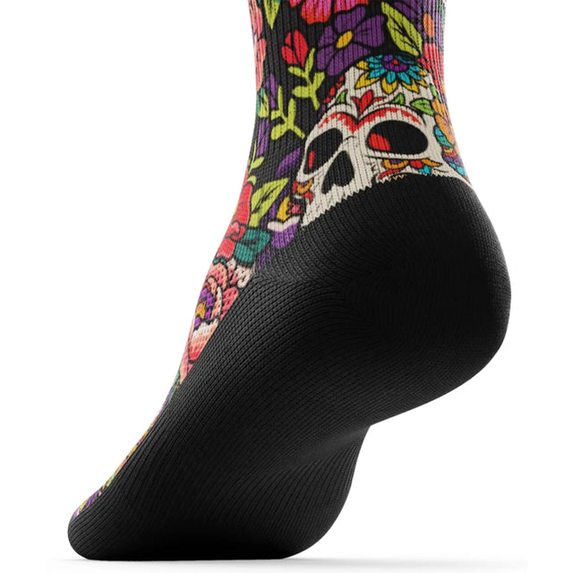 Outway Afterlife Crew unisex running sock - Black / Red - heel view
