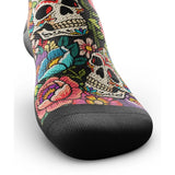 Outway Afterlife Crew unisex running sock - Black / Red - toe view