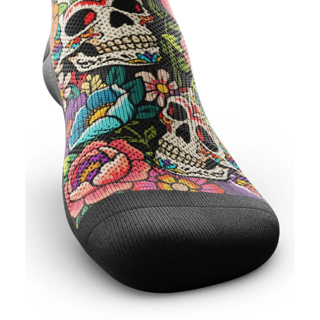 Outway Afterlife Crew unisex running sock - Black / Red - toe view