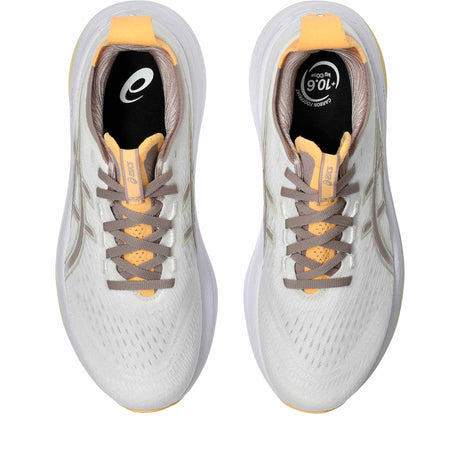 Asics Gel-Nimbus 27 Women's Running Shoes - White / Fawn