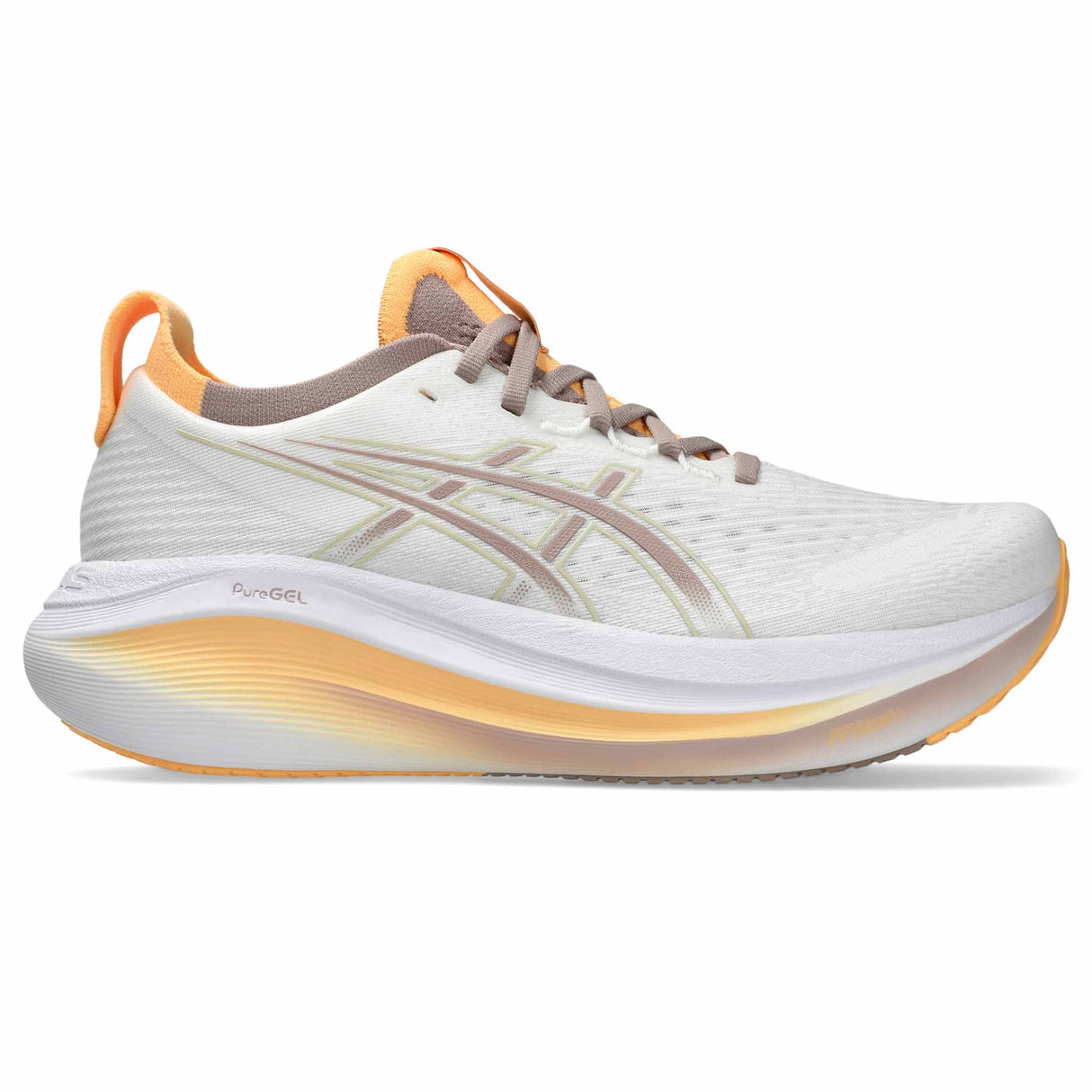 Asics Gel-Nimbus 27 Women's Running Shoes - White / Fawn