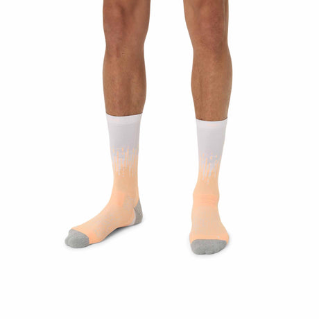 Asics Performance Run Crew Socks - Brilliant White / Orange Glow
