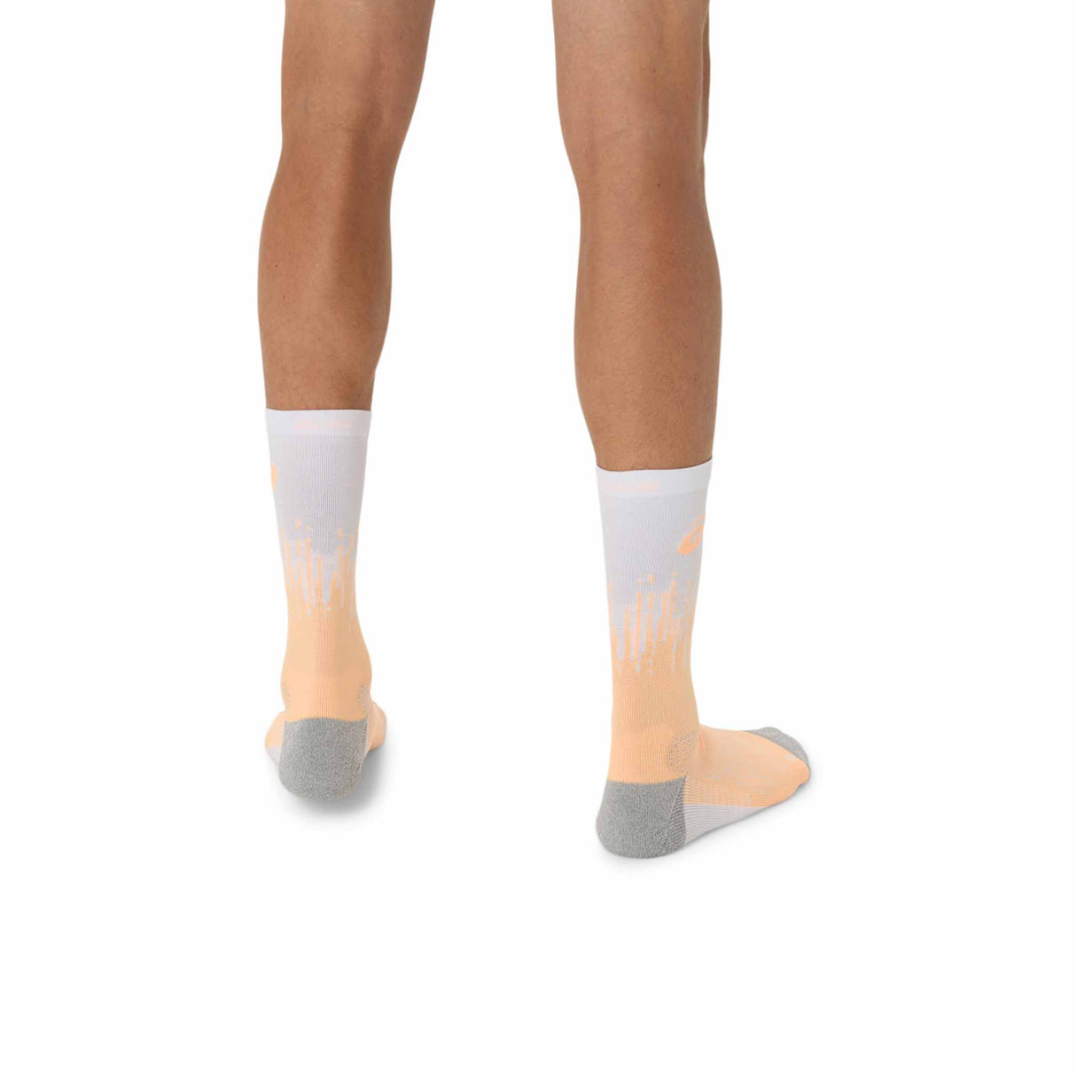 Asics Performance Run Crew Socks - Brilliant White / Orange Glow