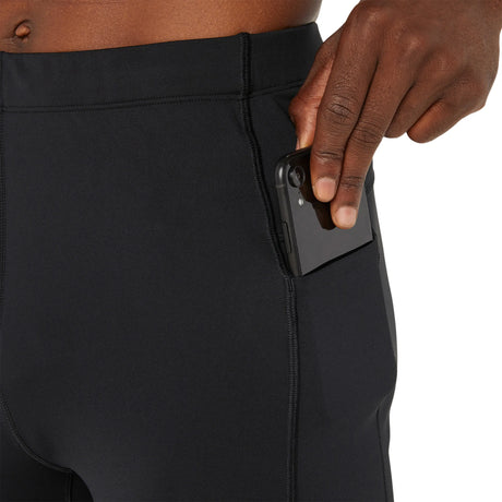 ASICS Road Sprinter running shorts for men, Performance Black — close-up of the elasticated waistband