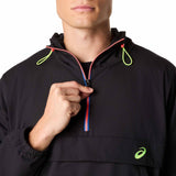 Asics Track Club Relaxed Pullover Jacket for Men - Performance Black