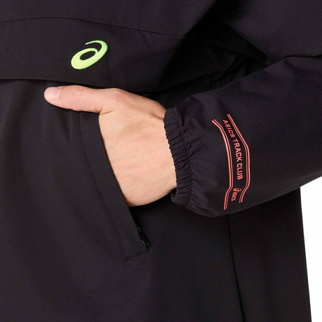 Asics Track Club Relaxed Pullover Jacket for Men - Performance Black