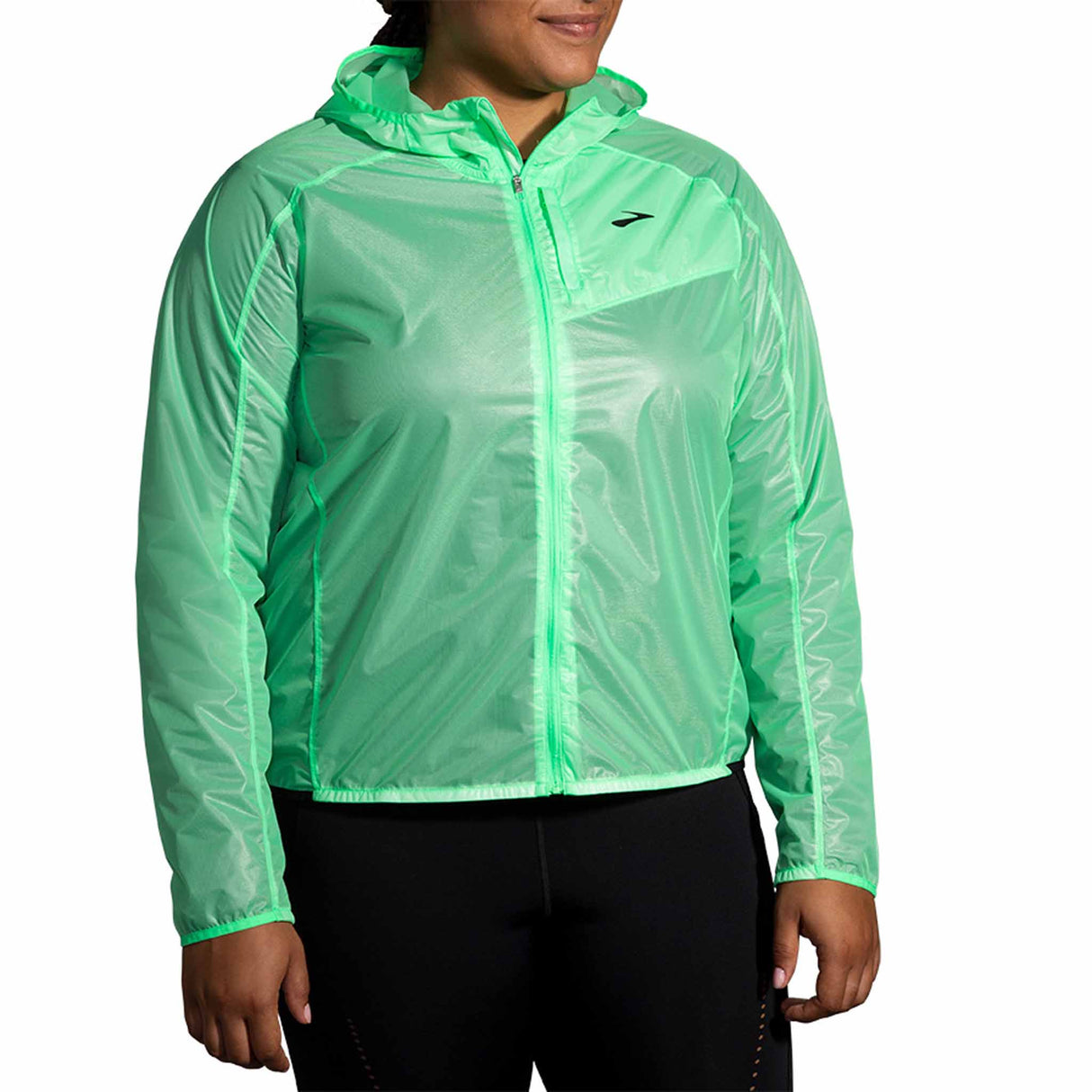 Brooks All Altitude Jacket veste de course à pied femme - Neo Green / Black