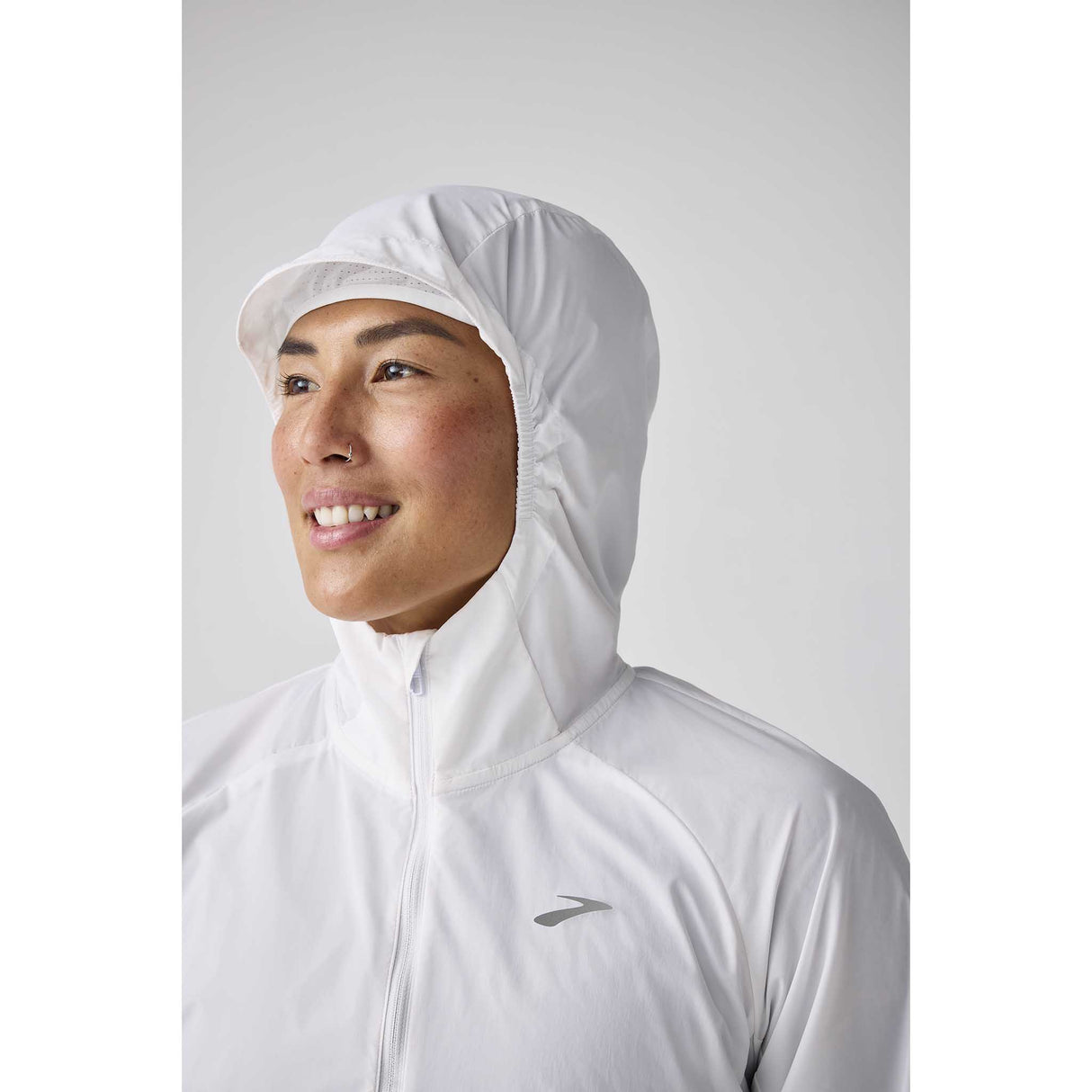 Brooks Canopy Packable Jacket femme capuche - Blanc