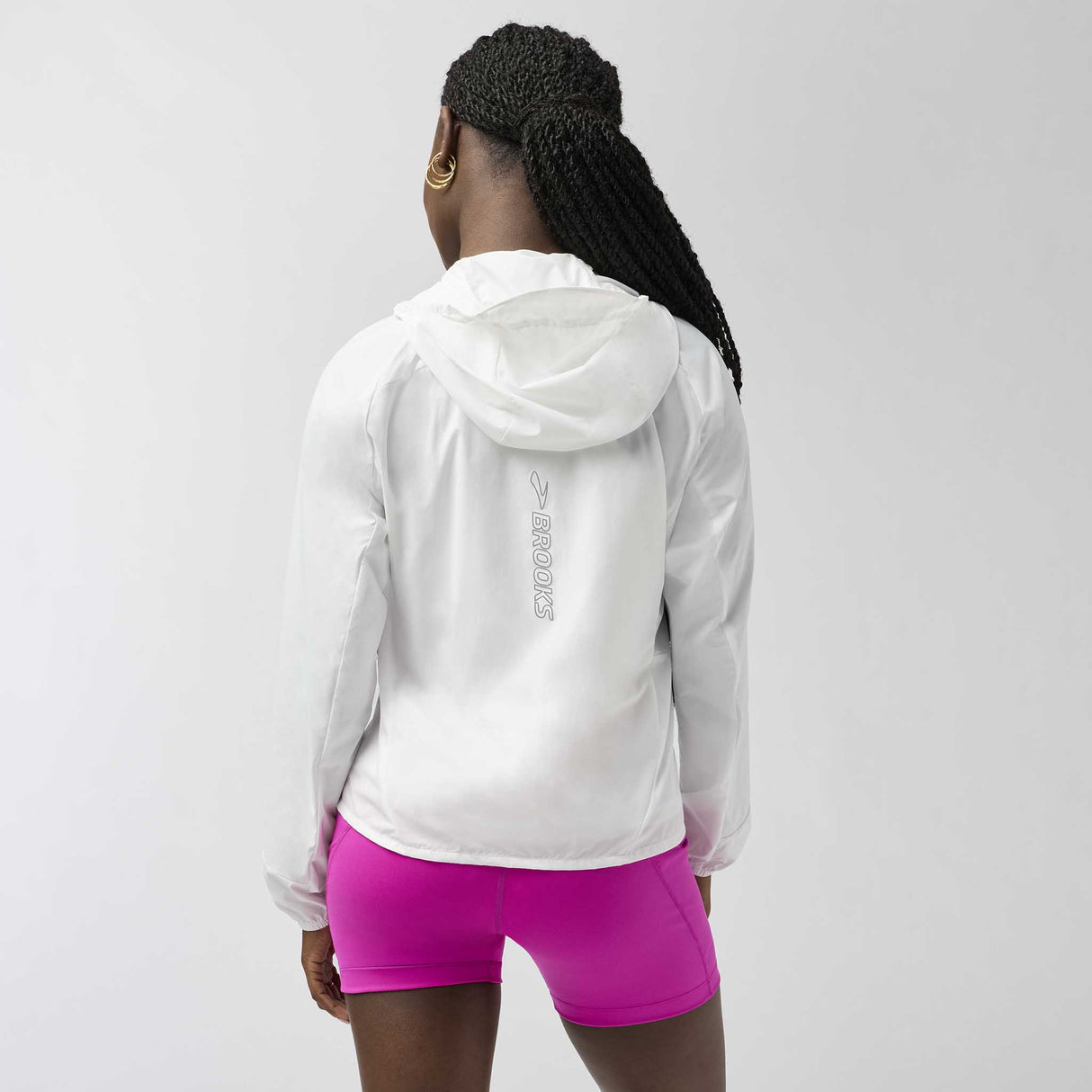 Brooks Canopy Packable Jacket femme dos - Blanc