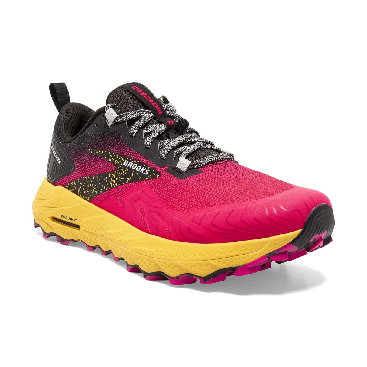 Brooks Cascadia 17 chaussures de course à pied trail femme pointe - Diva Pink / Black / Lemon Chrome