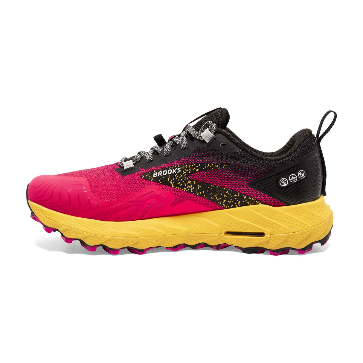 Brooks Cascadia 17 chaussures de course à pied trail femme lateral - Diva Pink / Black / Lemon Chrome