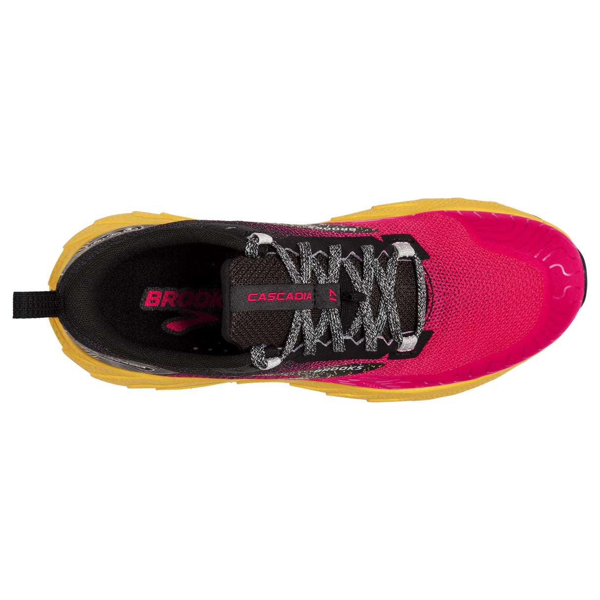 Brooks Cascadia 17 chaussures de course à pied trail femme empeigne - Diva Pink / Black / Lemon Chrome