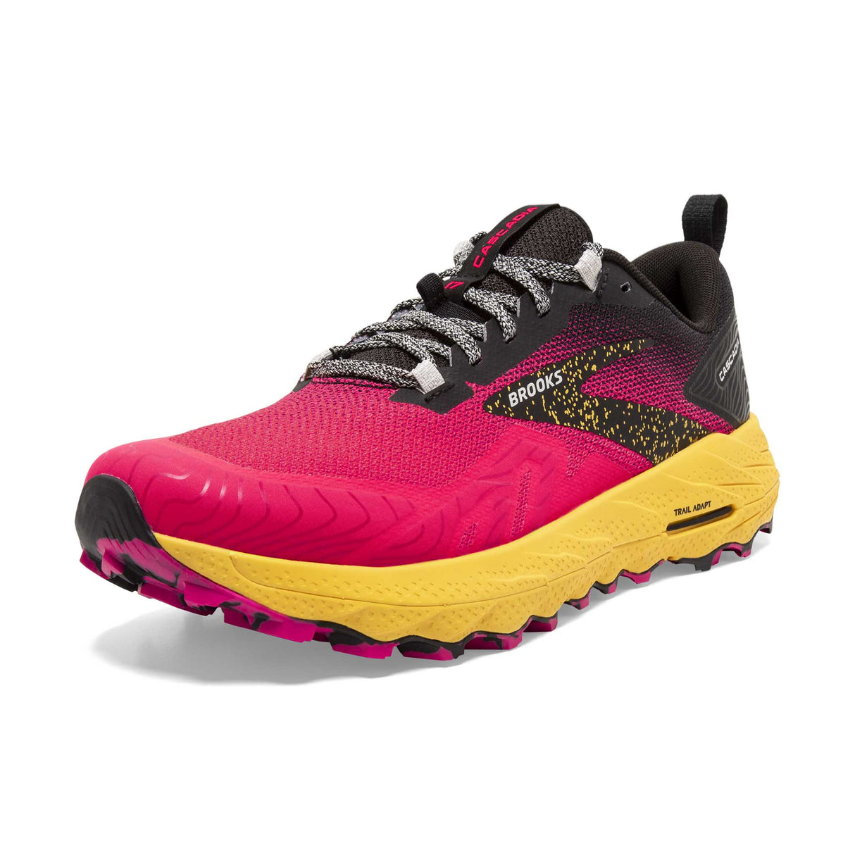 Brooks Cascadia 17 chaussures de course à pied trail femme pointe - Diva Pink / Black / Lemon Chrome