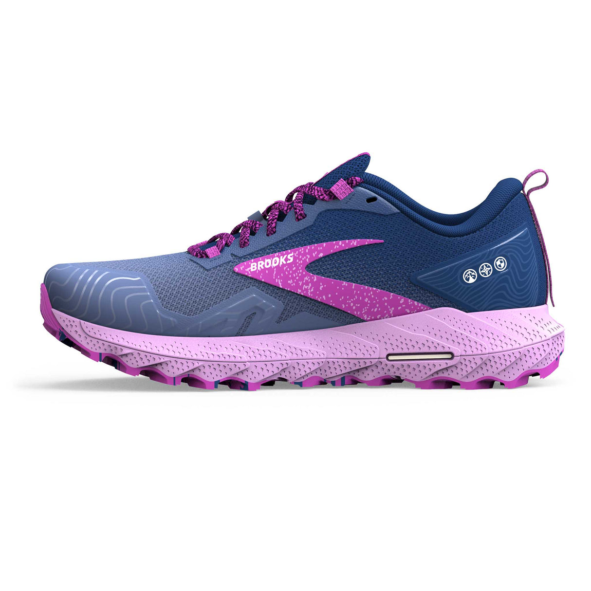 Brooks Cascadia 17 chaussures de course à pied trail femme lateral- Navy/Purple/Violet