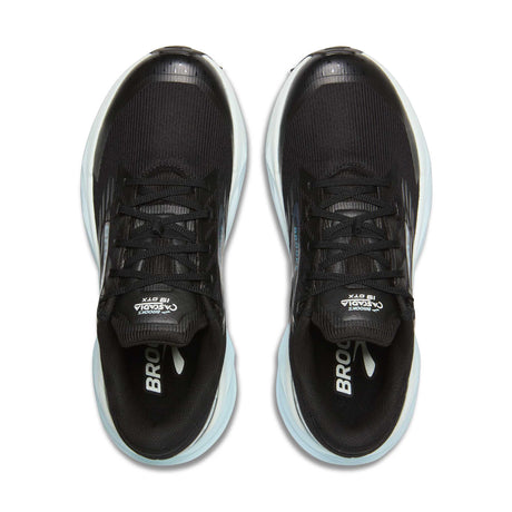 Brooks Cascadia 19 GTX chaussures de course à pied trail femme empeigne - Black / Ebony / Blue Flower