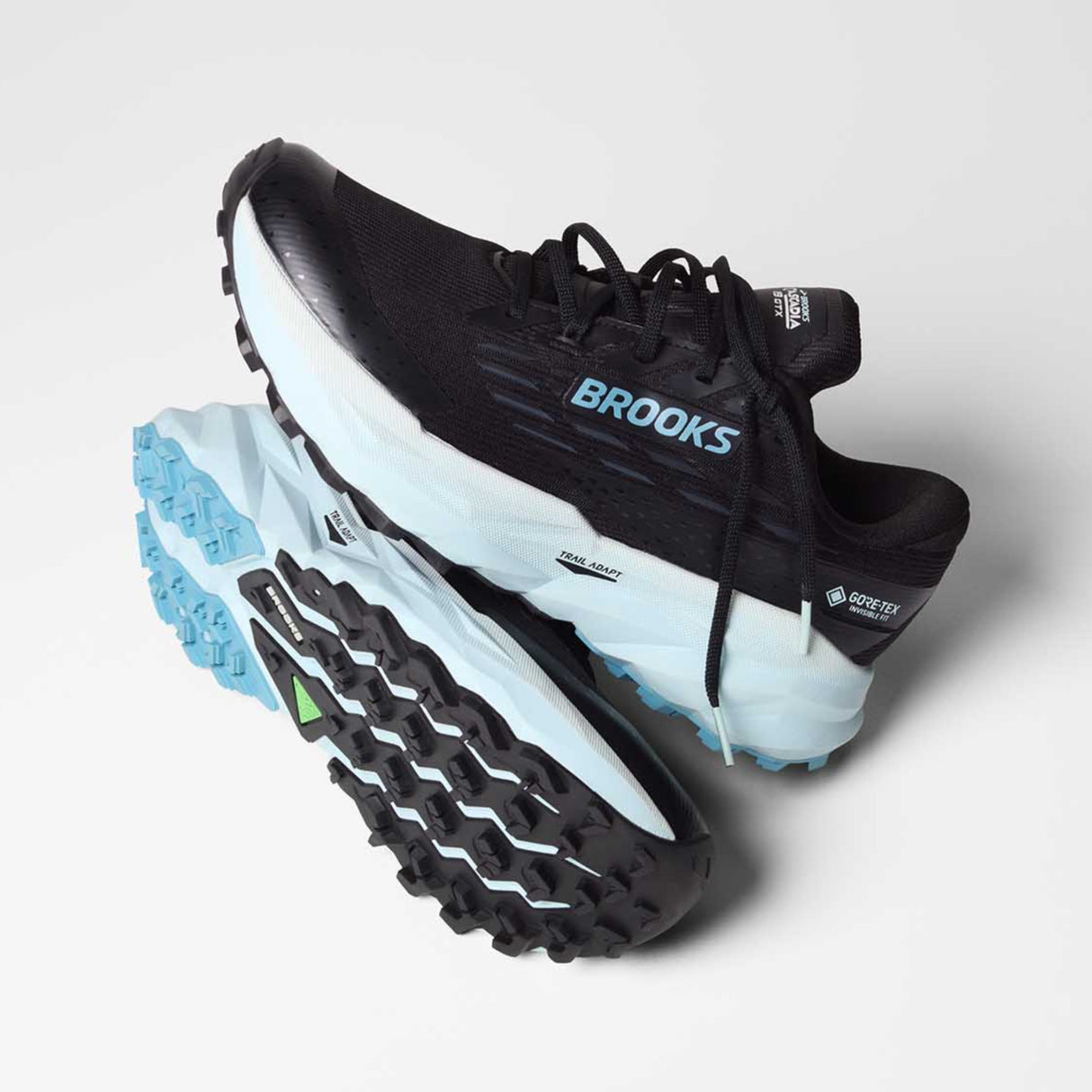 Brooks Cascadia 19 GTX chaussures de course à pied trail femme paire - Black / Ebony / Blue Flower
