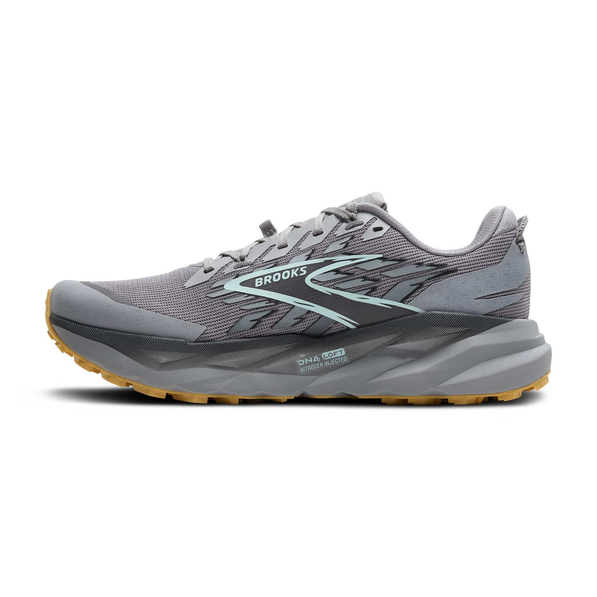 Brooks Cascadia 19 chaussures de course à pied trail homme lateral - Alloy / Ebony / Orange