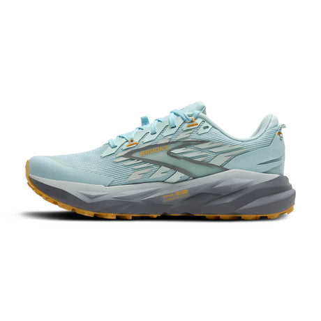 Brooks Cascadia 19 chaussures de course à pied trail femme lateral - Clearwater / Primer Grey / Apricot
