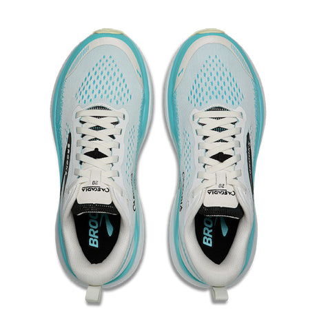 Brooks Cascadia 20 chaussures de course à pied trail homme - White / Blue / Black