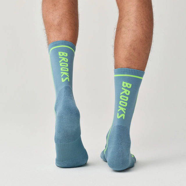 Brooks Cascadia Crew chaussettes - Blue Haze / Sun Glare