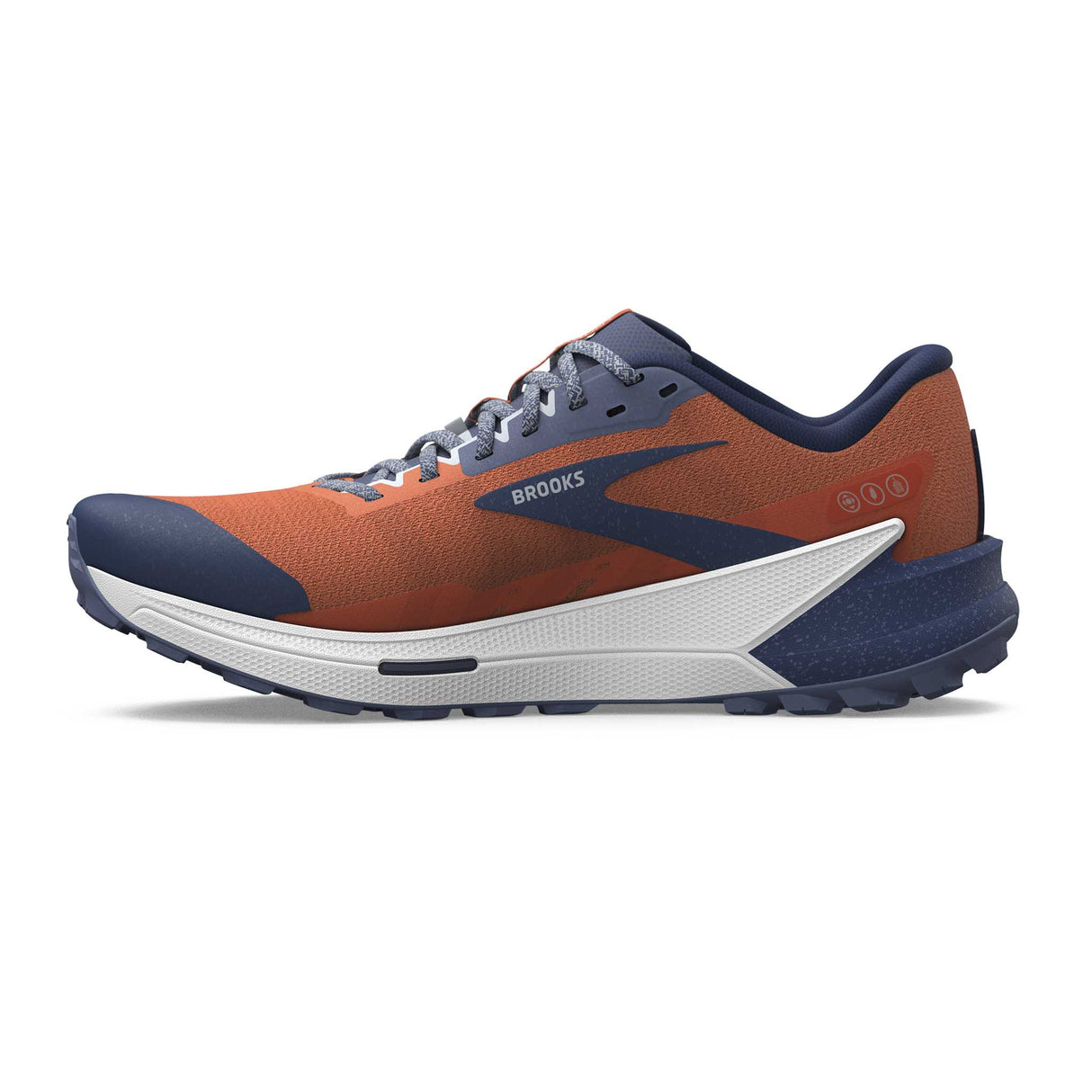 Brooks Catamount 2 chaussures de course à pied trail homme lateral-Firecracker / Navy / Blue