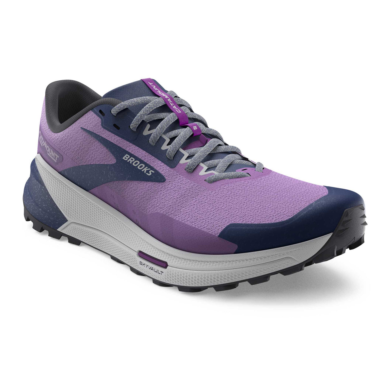 Brooks Catamount 2 chaussures de course à pied trail femme pointe- Violet / Navy / Oyster