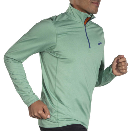 Brooks Dash 1/2 Zip 2.0 chandail de course à pied homme live- sauge chiné