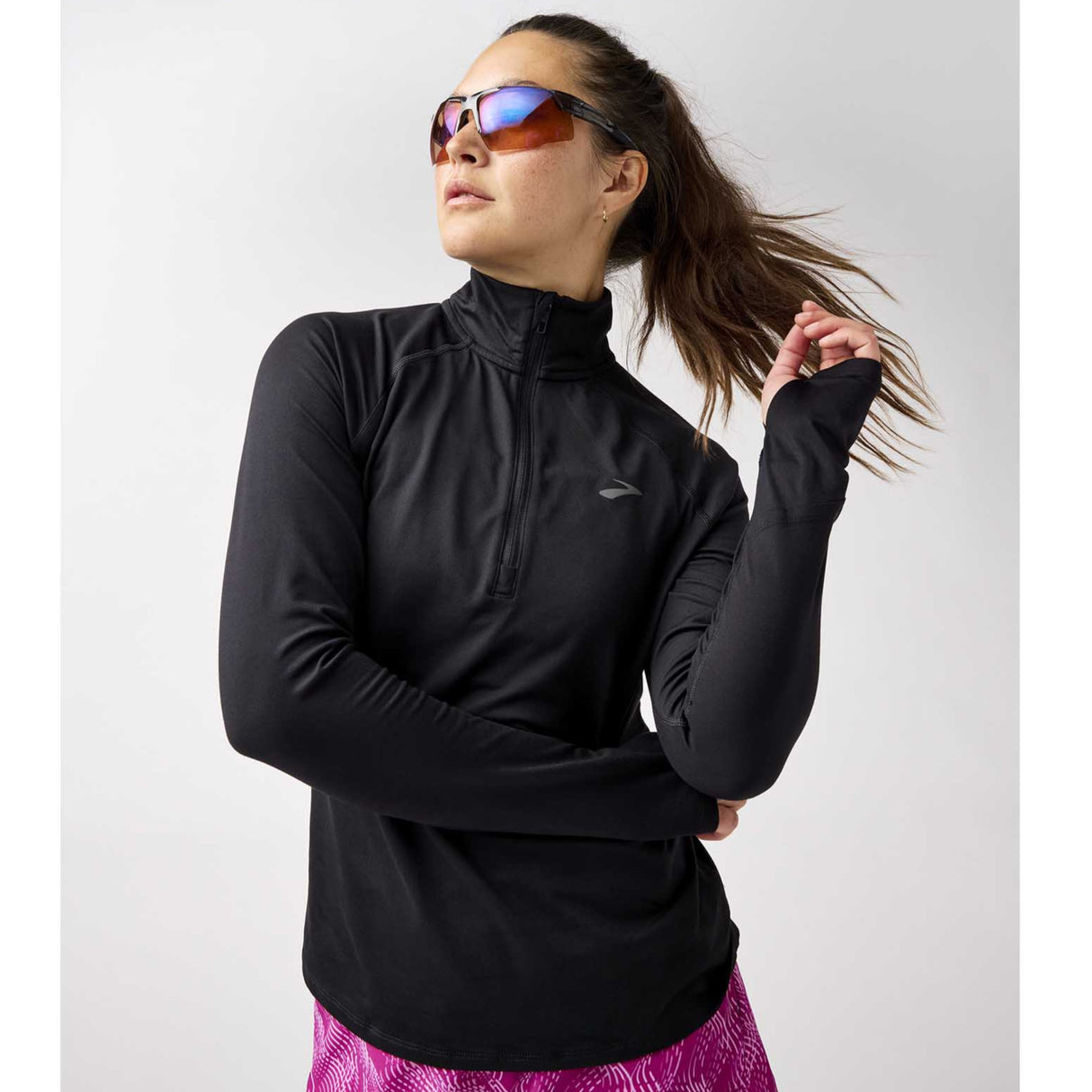 Brooks Dash 1/2 Zip 3.0 chandail de course à pied femme - Noir