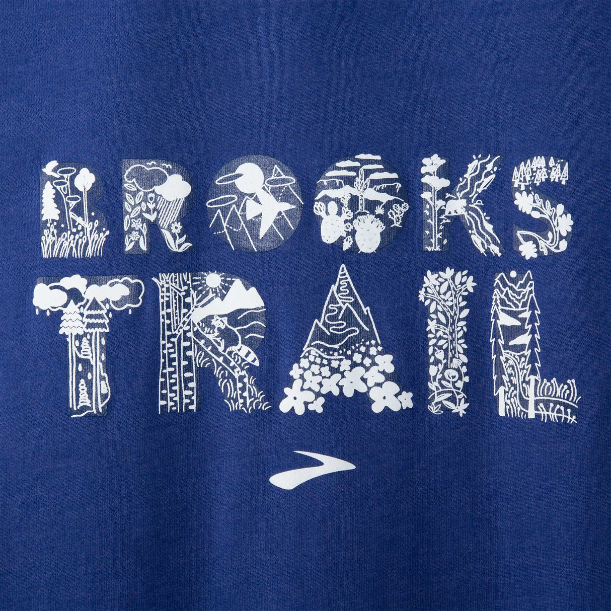 Brooks Distance 2.0 chandail de course homme logo-Heather Aegean / Brooks Trail