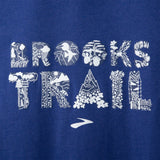 Brooks Distance 2.0 chandail de course homme logo-Heather Aegean / Brooks Trail